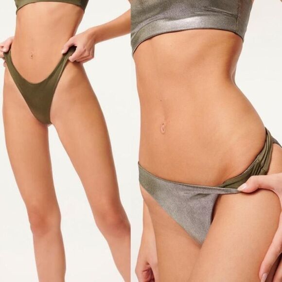 Good American Other - NWT Good American Foil Better Reversible Bikini Bottoms XLARGE Stormy Cheeky